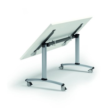 Table de réunion mobile à plateau abbatant rectangulaire 160 x 80 cm