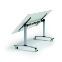 Table de réunion mobile à plateau abbatant rectangulaire 160 x 80 cm