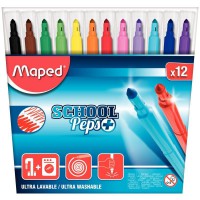 Pochette de 12 feutres a colorier school peps