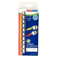 Gouache boite 10 tubes 10ml majuscule assortis