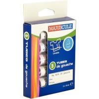 Gouache boite 5 tubes 10ml majuscule assortis