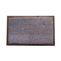 Tapis d'accueil 60x80cm gris anti poussiere sur semelle pvc anti-derapante