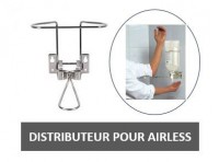 Distributeur mural inox pour flacon 1l pour airless av receptacle mural anti goutte