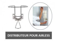 Distributeur mural inox airless pour flacon 1L à coude carene