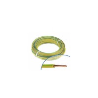 Cable rigide HO7VU 1.5 vert jaune