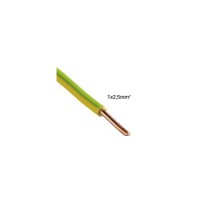 Cable rigide HO7VU 2.5 vert jaune