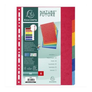 Jeu de 6 intercalaires carte lustrée - pefc