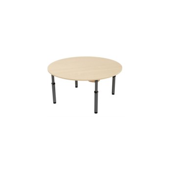 Table ronde réglable du T1 au T4 - D120 cm - Hêtre