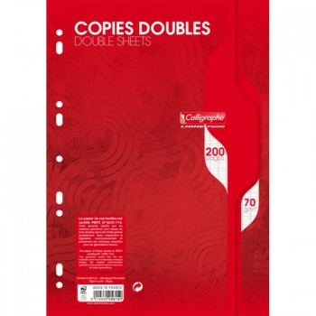 Paquet de 200 pages copies doubles 5x5