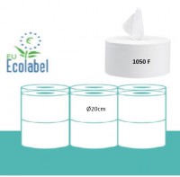Papier hygienique maxi jumbo devidage central lisse 2 plis blanc