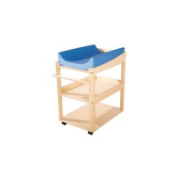 Meuble à langer + matelas hauts rebords - sur roulettes avec freins