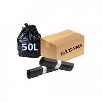 Sac poubelle 50L noir - 35 microns (400 sacs)