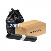 Sac poubelle 200L noir - 47 microns (100 sacs)