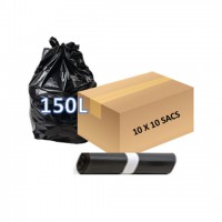 Sac poubelle 150L noir - 47 microns (100 sacs)