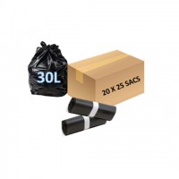 Sac poubelle 30L noir - 11 microns (500 sacs)