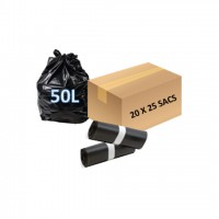 Sac poubelle 50L noir - 17 microns (500 sacs)