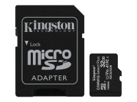 Carte mémoire flash Kingston Canvas Select avec adaptateur microSDHC - SD - 32 Go