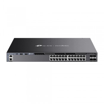 Switch administrable L3 Omada 24 ports Gigabit PoE+ Stackable avec 4x slots 10G