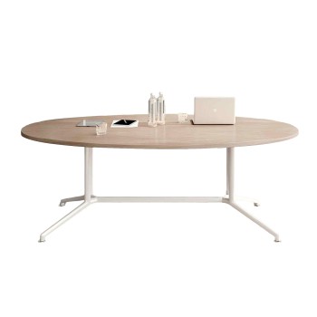 Table de réunion ovale 200 x 110 cm - 6/8 personnes