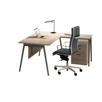 Bureau rectangulaire 160 x 80 cm avec voile de fond + retour 80 cm