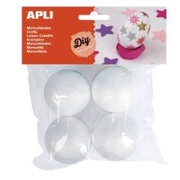 Paquet de 4 Boules polystyrene D50mm