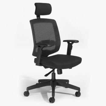 Fauteuil bureautique ergonomique noir avec tétière