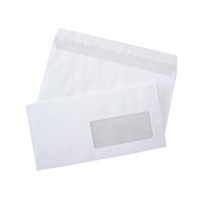 Boite de 500 enveloppes adhésives 110x220 avec fenêtre - PEFC